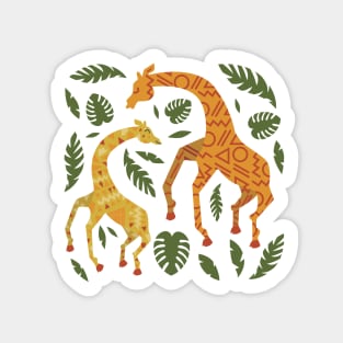 Dancing Giraffes with Patterns Sticker